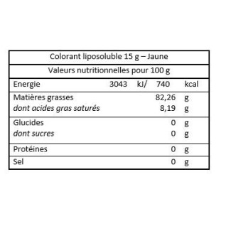 Colorant liposoluble 15 g - Différentes couleurs