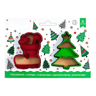 Kit de 2 emporte-pièces Sapin et Botte de Noël