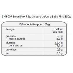 Pâte à sucre Smartflex 250 g - Velours Baby Pink - Valeurs nutritionnelles