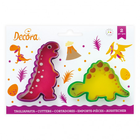 Lot de 2 emporte-pièces "Dinosaures"