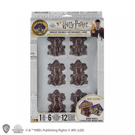 Moule à chocolats avec 6 boîtes Chocogrenouille Harry Potter et 12 cartes de sorcier Moule à chocolats avec 6 boîtes Chocogrenouille Harry Potter et 12 cartes de sorcier