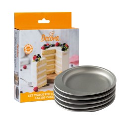 Set de 5 moules à gâteaux ronds pour layer cake - diamètre 15cm