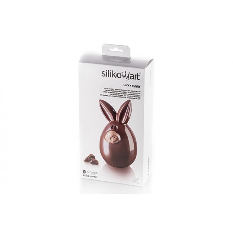 2 moules à chocolat en plastique thermoformée lapin de Pâques Lucky Bunny -  Silikomart