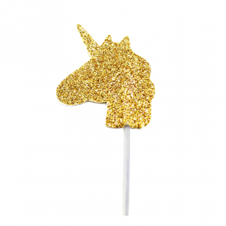 Topper doré pour gâteau “Licorne”