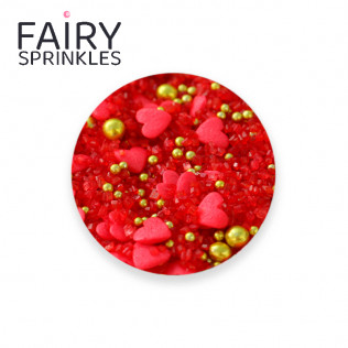 Assortiment décors sucrés Fairy Sprinkles - Heart of Gold 100 g