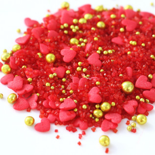 Assortiment décors sucrés Fairy Sprinkles - Heart of Gold 100 g