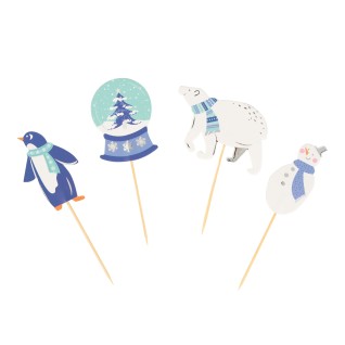 24 Caissettes à cupcakes et toppers "Let it Snow" PME Cake