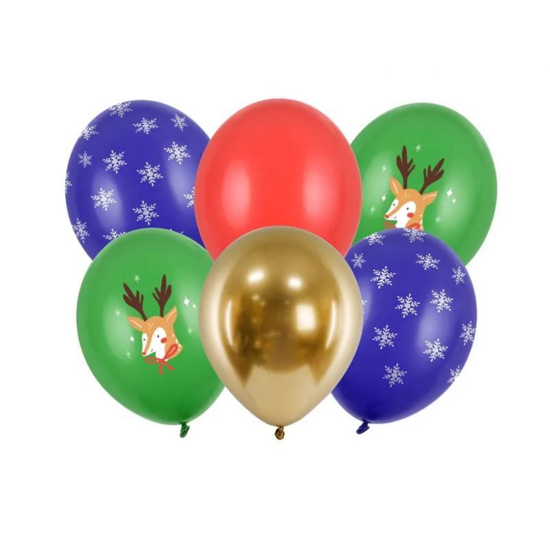 6 ballons de baudruche "Merry Christmas"