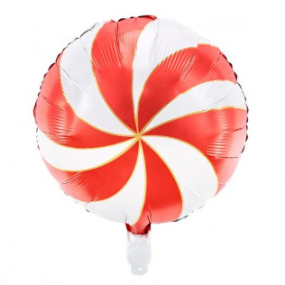 Ballon serpentine en aluminium 35 cm - rouge blanc