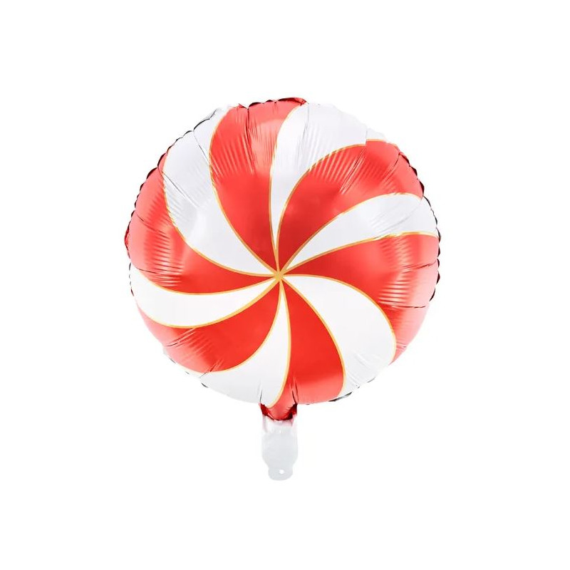 Ballon serpentine en aluminium 35 cm - rouge blanc