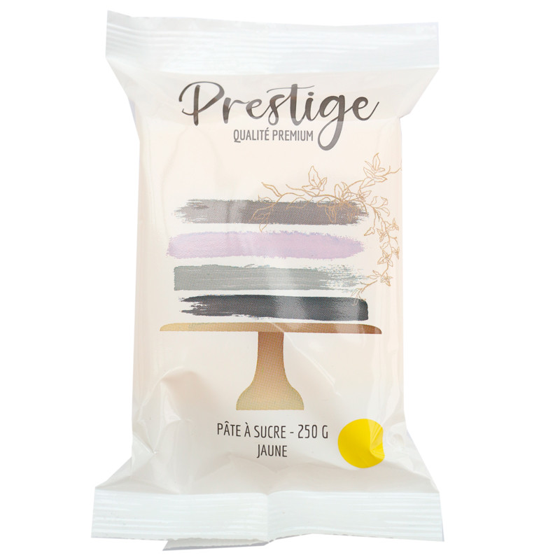 Pâte à sucre qualité Premium Prestige 250g Jaune