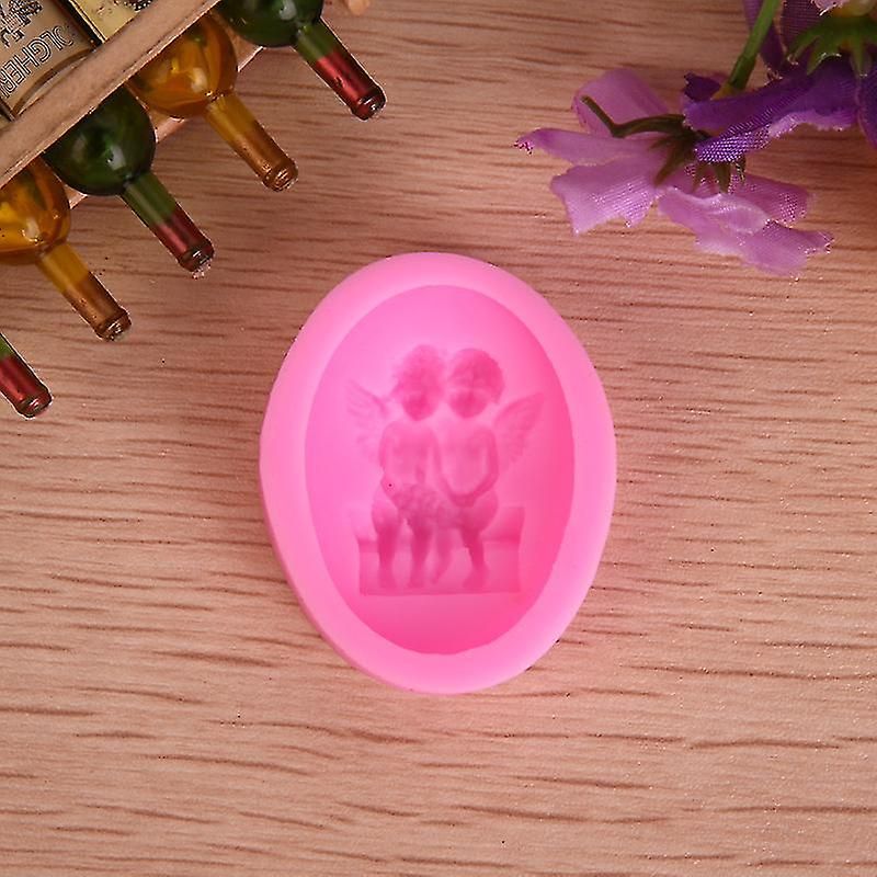 Moule silicone pour décoration de gâteau - 2 petits anges 2 x 1,5 cm